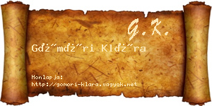 Gömöri Klára névjegykártya